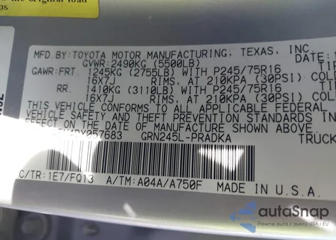 2013 Toyota Tacoma Base V6 из США, поврежденный, VIN 5TFLU4EN4DX057683